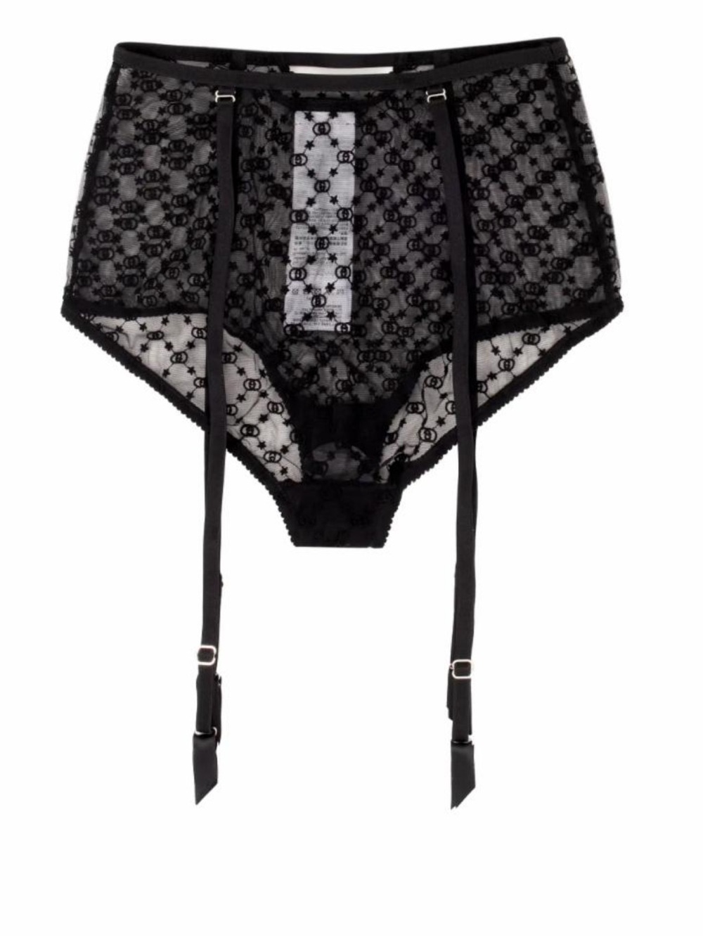 NWT GUCCI  Black GG Star Tulle Garter Panties Size/ XS - Picture 11 of 16